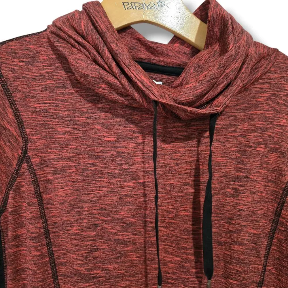 Maurices in MOTION Women's Heathered Red Cowl Neck Athletic Pullover Size Small